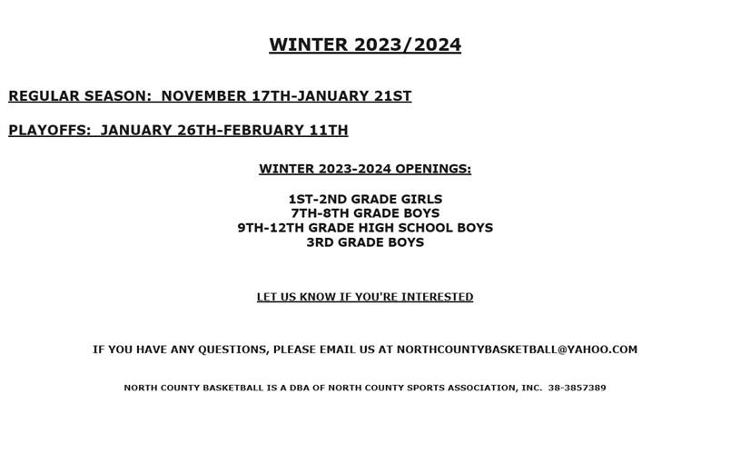 WINTER 2023-2024 UPDATES