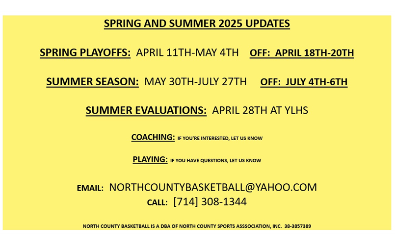 SPRING AND SUMMER 2025 UPDATES