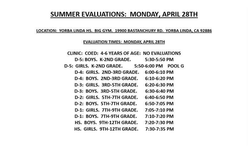SUMMER 2025 EVALUATIONS
