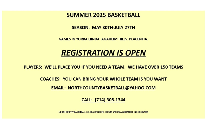SUMMER 2025 BASKETBALL LEAGUE